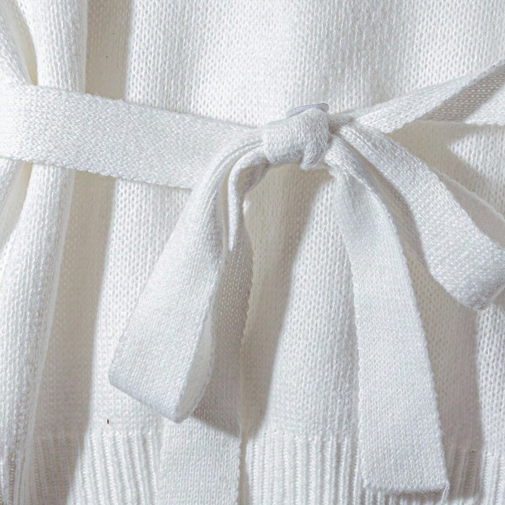 White Casual Women's Elegant Knitted Sweater - Picture 6 of 6